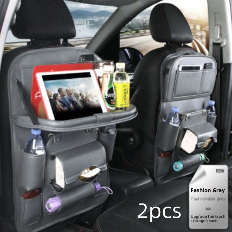 PU Leather Car Seat Organizer with Tray
