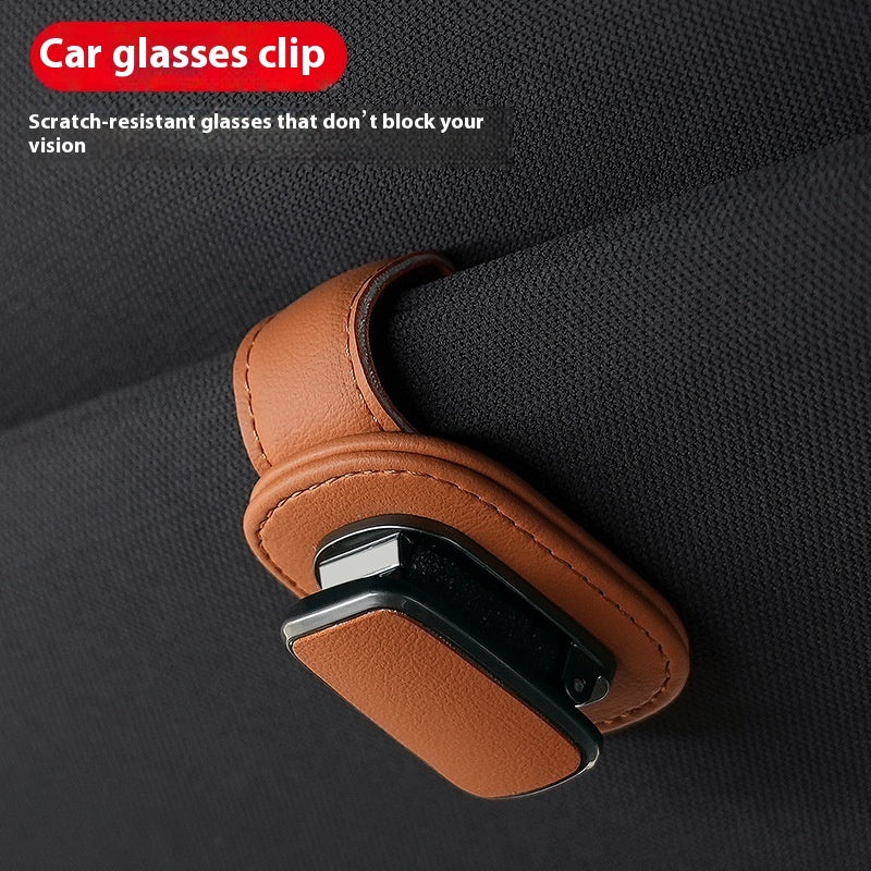 Premium Leather Glasses Clip for Visor