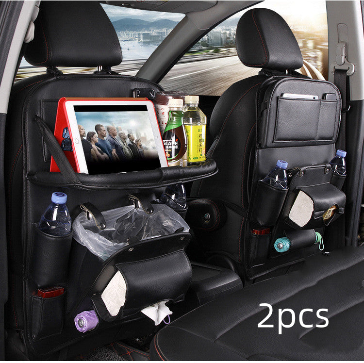 PU Leather Car Seat Organizer with Tray