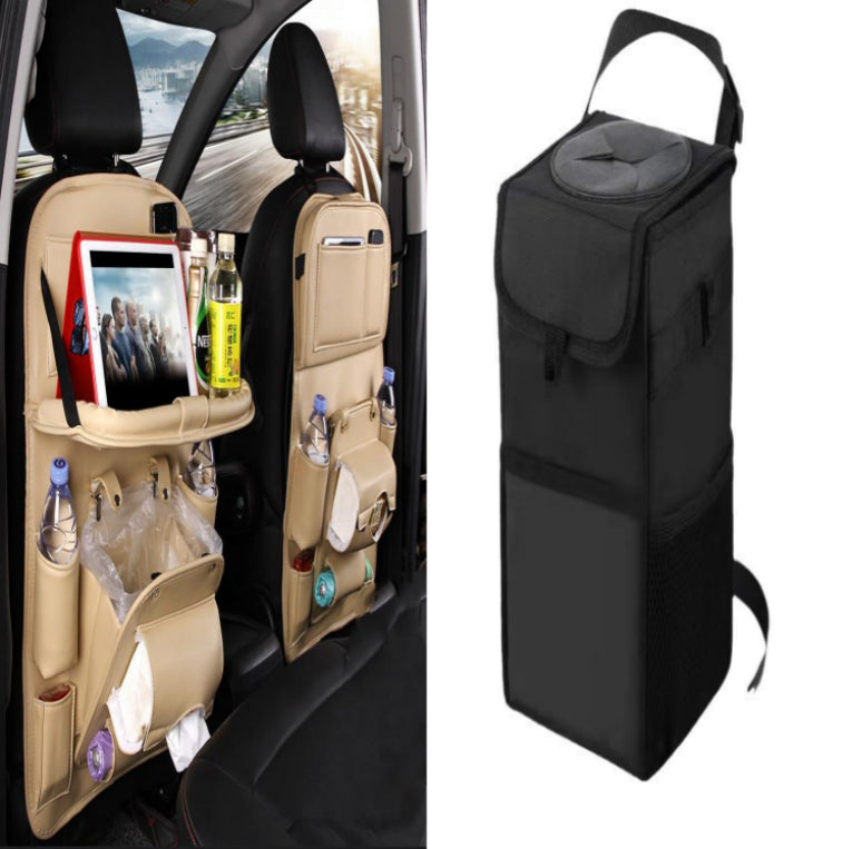 PU Leather Car Seat Organizer with Tray