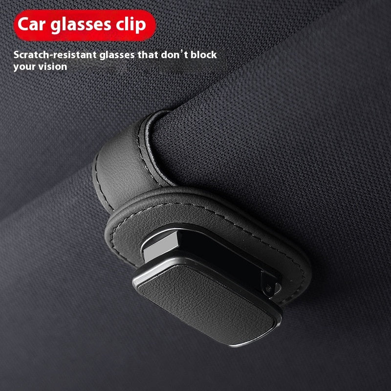 Premium Leather Glasses Clip for Visor