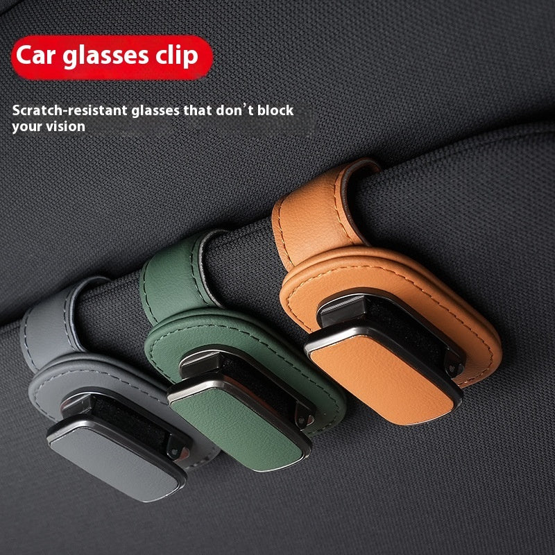 Premium Leather Glasses Clip for Visor