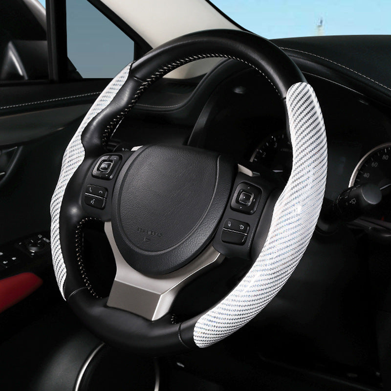 Carbon Fiber Pattern Glossy Steering Wheel Cover