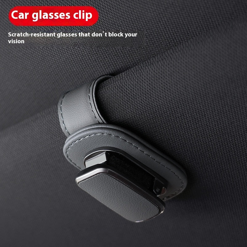 Premium Leather Glasses Clip for Visor
