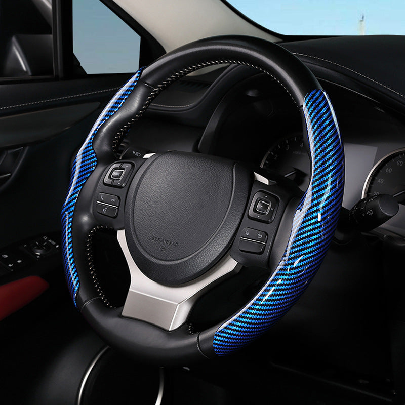 Carbon Fiber Pattern Glossy Steering Wheel Cover