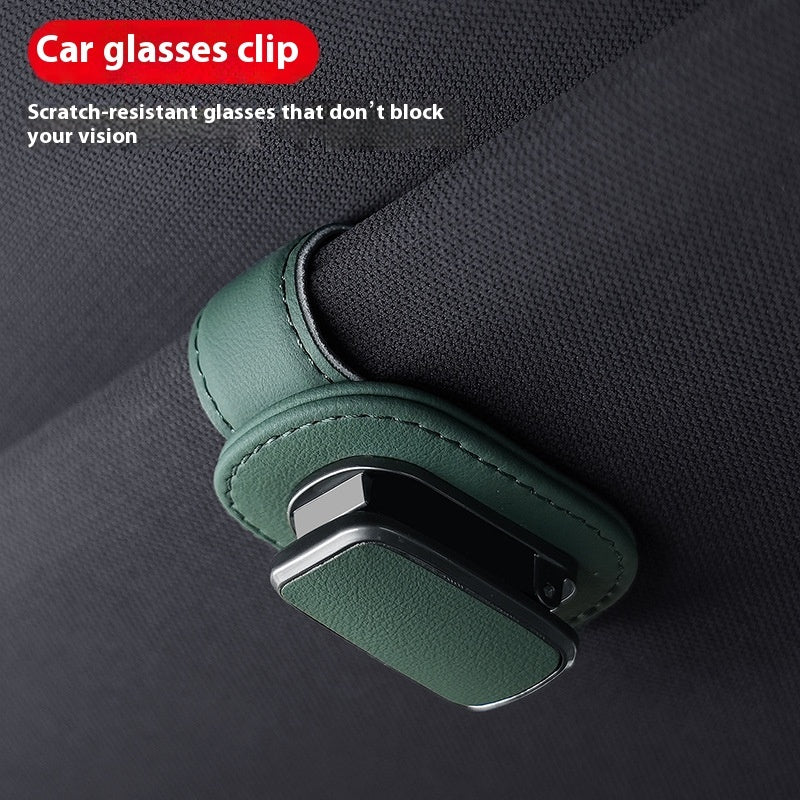Premium Leather Glasses Clip for Visor