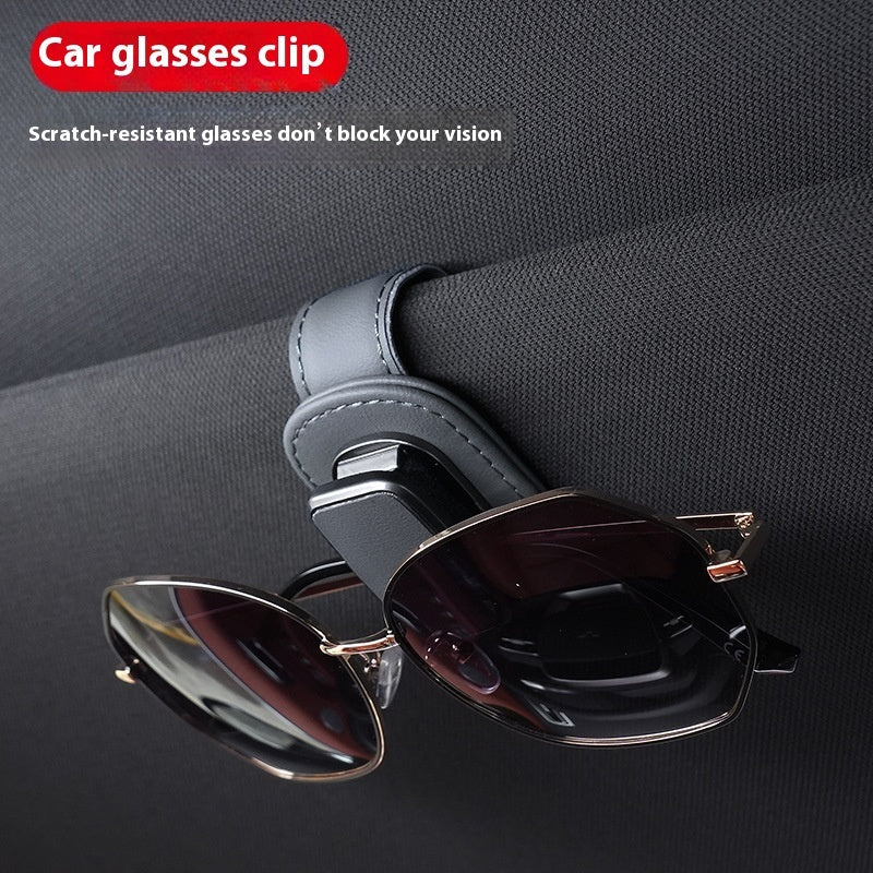 Premium Leather Glasses Clip for Visor